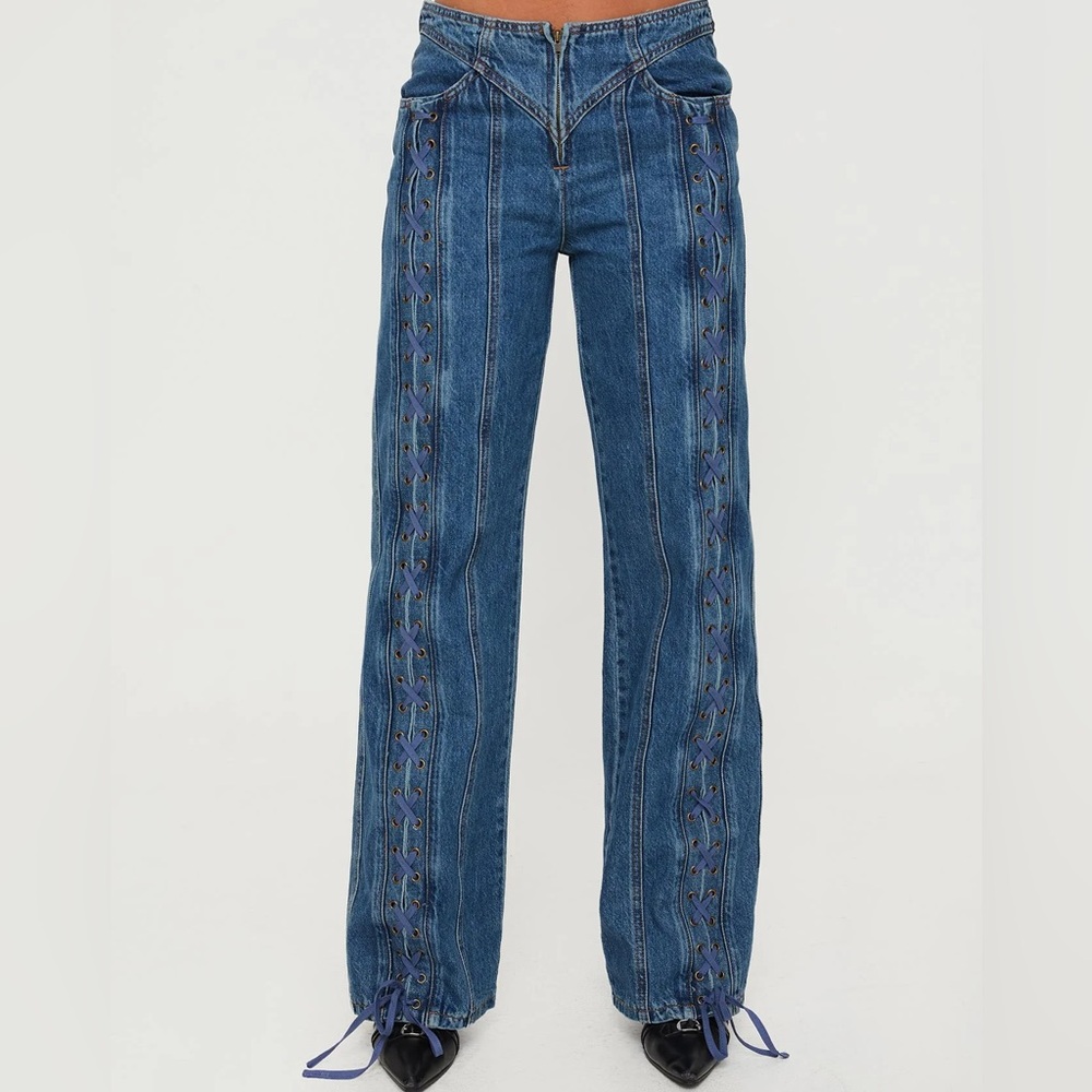 LIONESS LACE UP JEANS